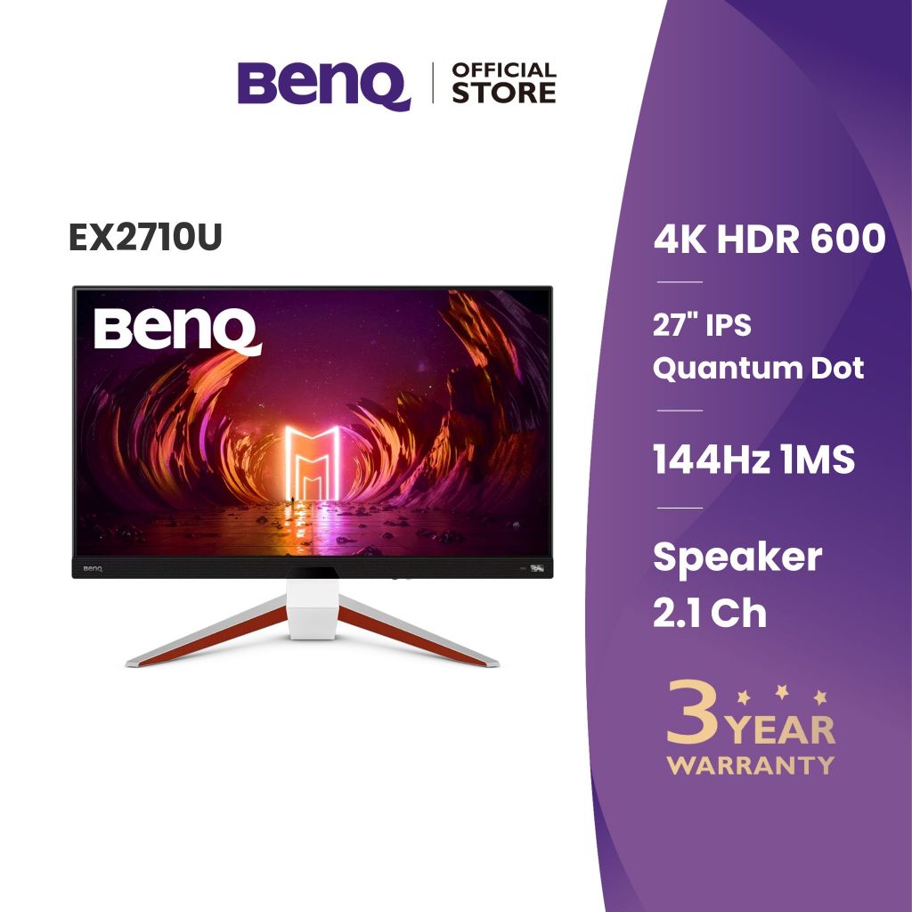 BenQ EX2710U 27" 4K UHD 144Hz 1ms MPRT IPS HDRi Gaming Monitor (จอเกมมิ่ง 144hz, monitor 27 นิ้ว 4k)