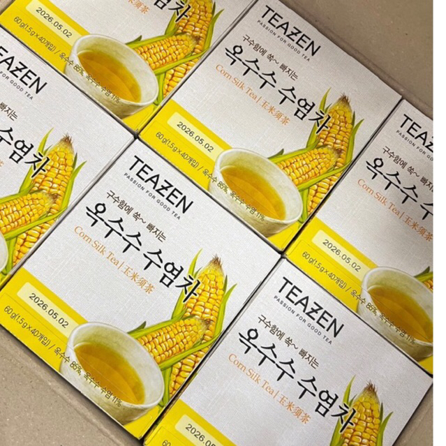 พร้อมส่ง TEAZEN Corn Silk Tea ชาไหมข้าวโพด ขับโซเดียม ลดไขมัน 1 กล่องมี 40 ซอง EXP:05/2026