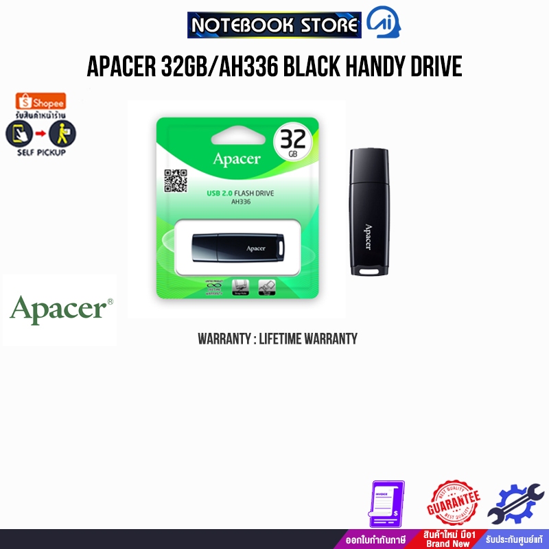 APACER 32GB/AH336 BLACK HANDY DRIVE / Warranty Lifetime