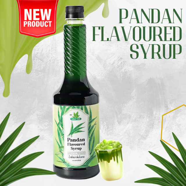 เนเจอร์เทส แบบขวด น้ำเชื่อมไซรัป กลิ่นใบเตย ขนาด 750 ml.