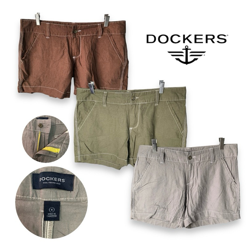 Dockers ( SH70 ) กางเกงขาสั้น ผู้หญิง ผ้าลินิน ของแท้มือหนึ่ง