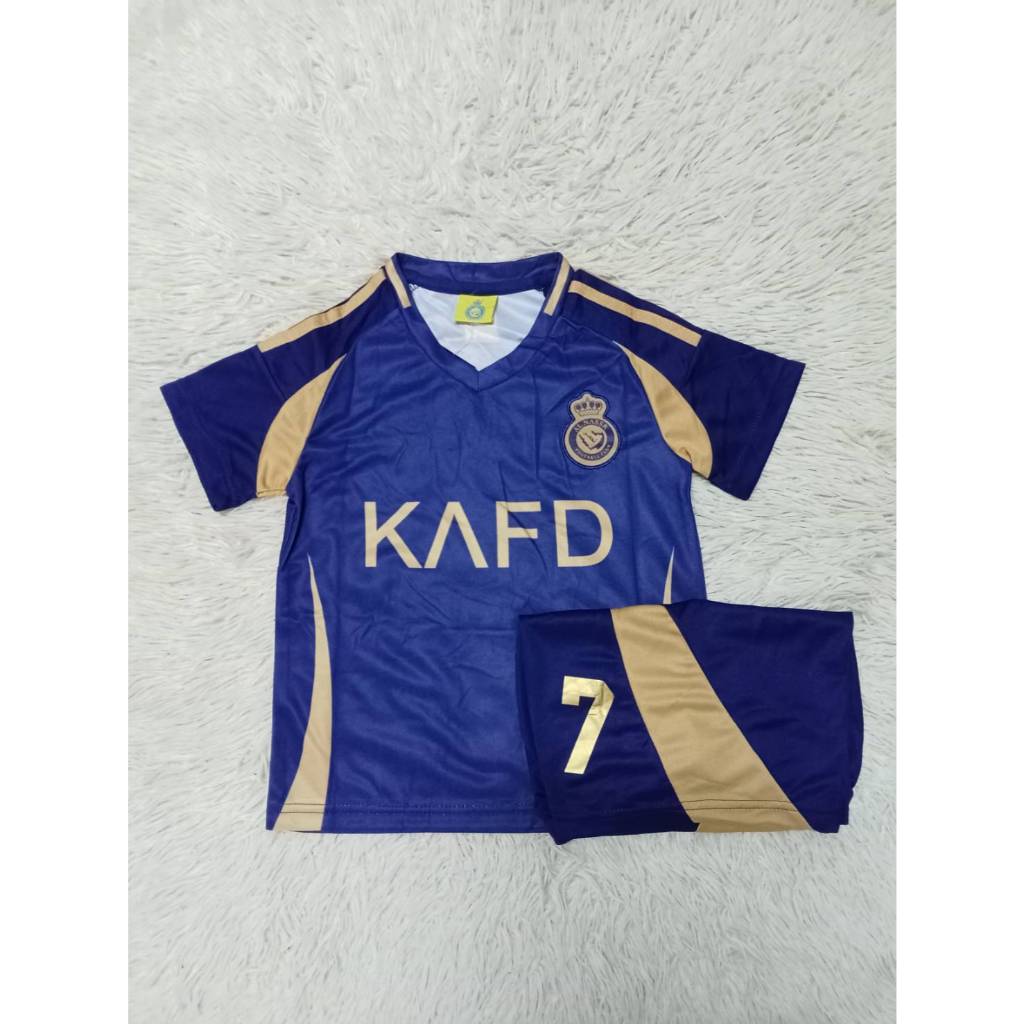 ชุดเสื้อกีฬาเด็ก ใส่เล่นกีฬา ทีมอัลนาสเซอร์Al Nasser เสื้อ+กางเกง สกรีนเบอร์7ชื่อโรนัลโด้ ปี2024-2025ใหม่ล่าสุด
