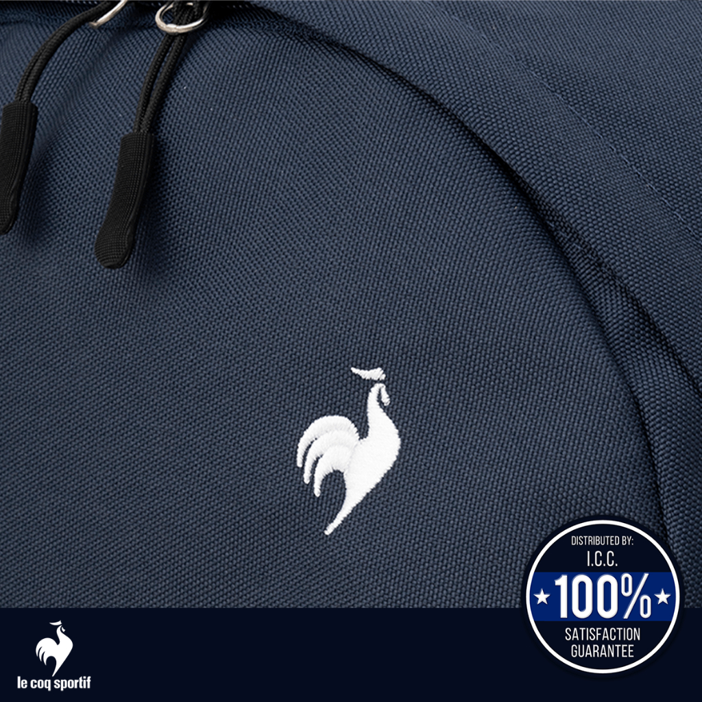 le coq sportif กระเป๋าเป้ สีกรม-ขาว-แดง (Backpack, กระเป๋าเป้, กระเป๋าสะพาย, bag, lecoq, เลอค็อก)