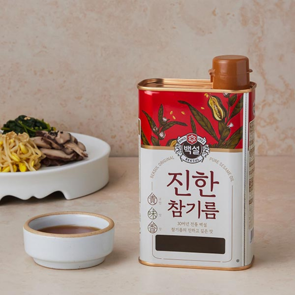 CJ Sesame Oil น้ำมันงาแท้จากเกาหลี ตรา ซีเจ สินค้าเกาหลีแท้100% น้ำมันงาคั่ว 백설 참기름 50ml,320ml,500ml - รูปที่ 2