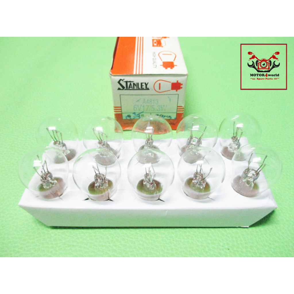 TAIL LIGHT BULB 6 V. 17/5.3W (10 PCS) Fit For HONDA C50 C65 C70 C90 // ไฟท้าย