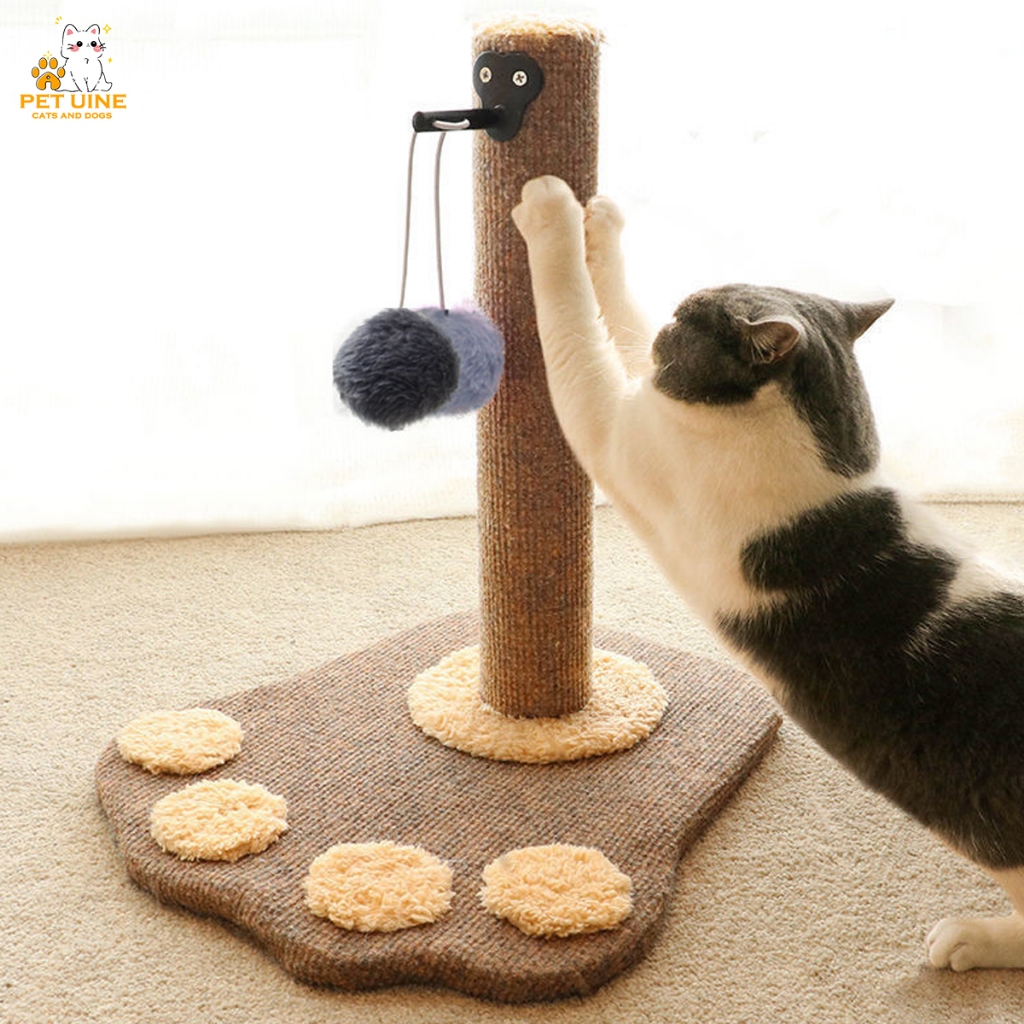 PET UINE-C4 คอนโดแมว ที่ฝนเล็บแมว เสาฝนเล็บแมว ที่ลับเล็บแมว ที่ฝนเล็บแมว แบบเสาเดียว ที่ข่วนเล็บแมว