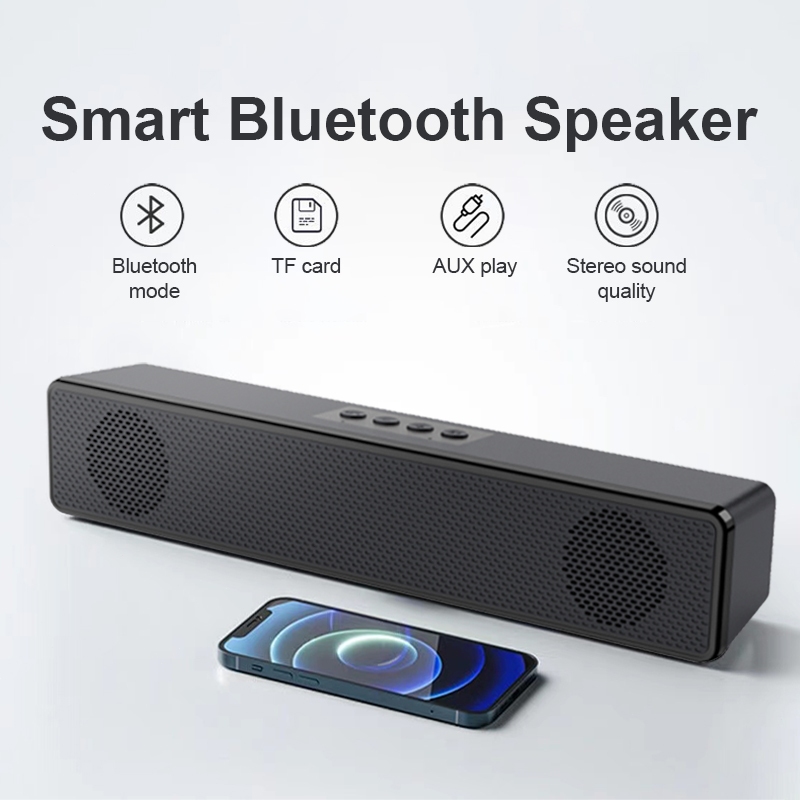 แถบเสียงมัลติมีเดียคอมพิวเตอร์แล็ปท็อปทีวีเสียงรอบทิศทางลำโพงไร้สาย Bluetooth 5.0 พร้อมอินพุต FM และ AUX