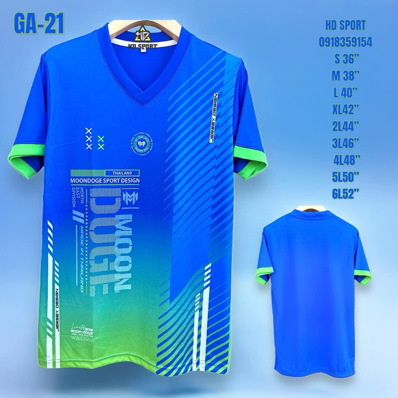 เสื้อกีฬา GA-21 ผ้าพิมพ์ลายสีสด โทนสีสวยไม่ซ้ำใคร