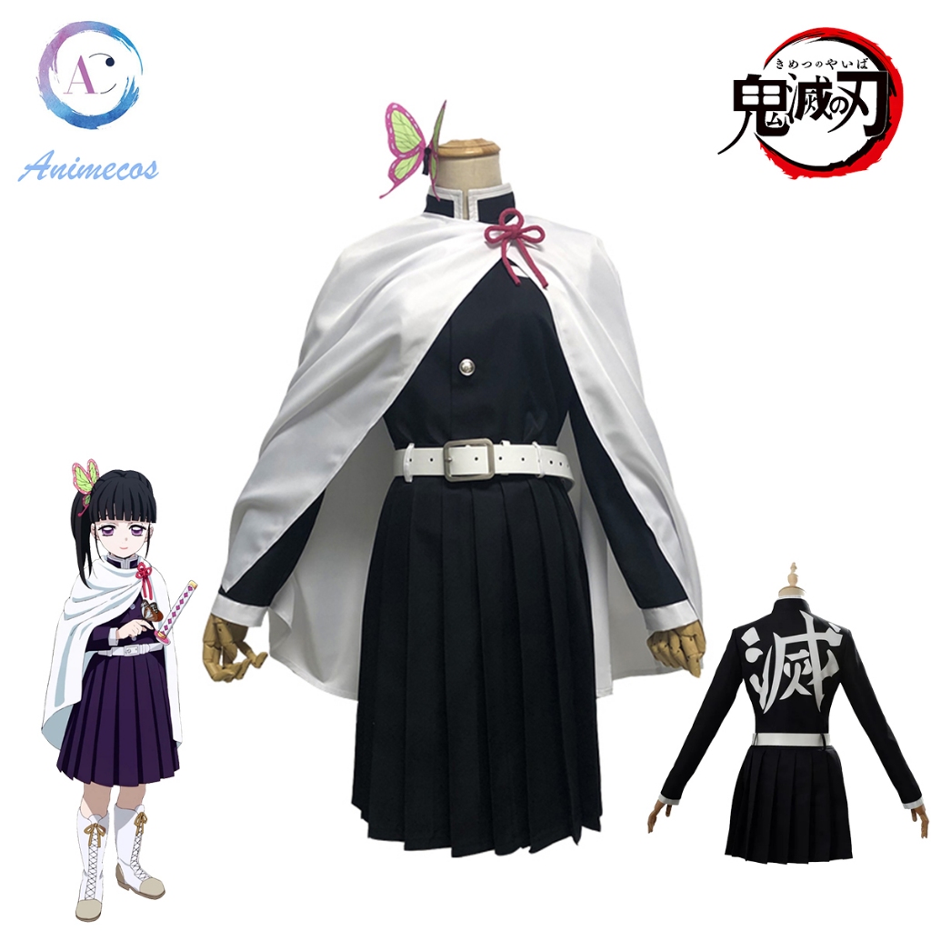 Demon Slayer คอสเพลย์ ชุดกิโมโนสำหรับเด็ก Tsuyuri Kanao คอสตูมคอสเพลย์ ชุดอนิเมะ เสื้อผ้าผู้หญิง