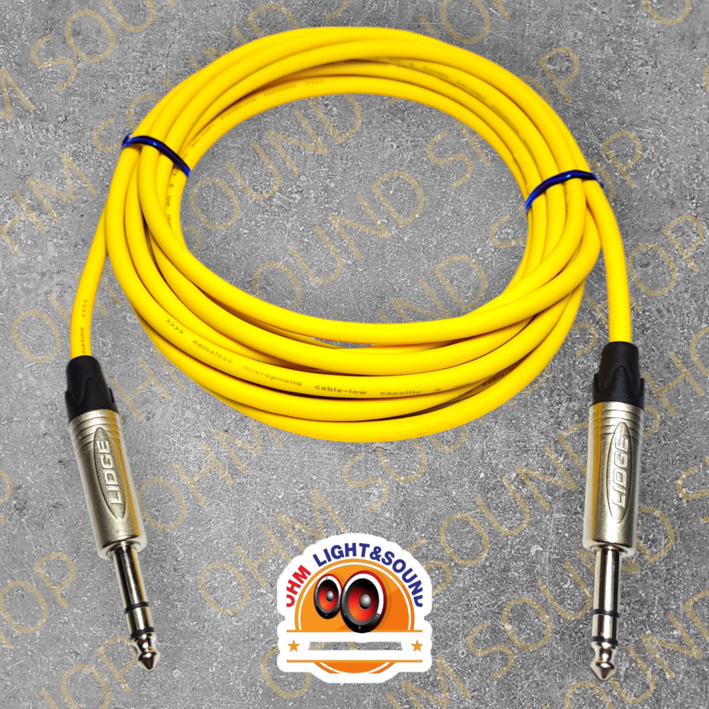 สายสัญญาณ TRS TO TRS 6.35  สาย 6 mm 8 สี อย่างดี หุ่มท่อหดทุกจุด แจ็ค กีต้าร์ สายไมค์ LIDGE cm