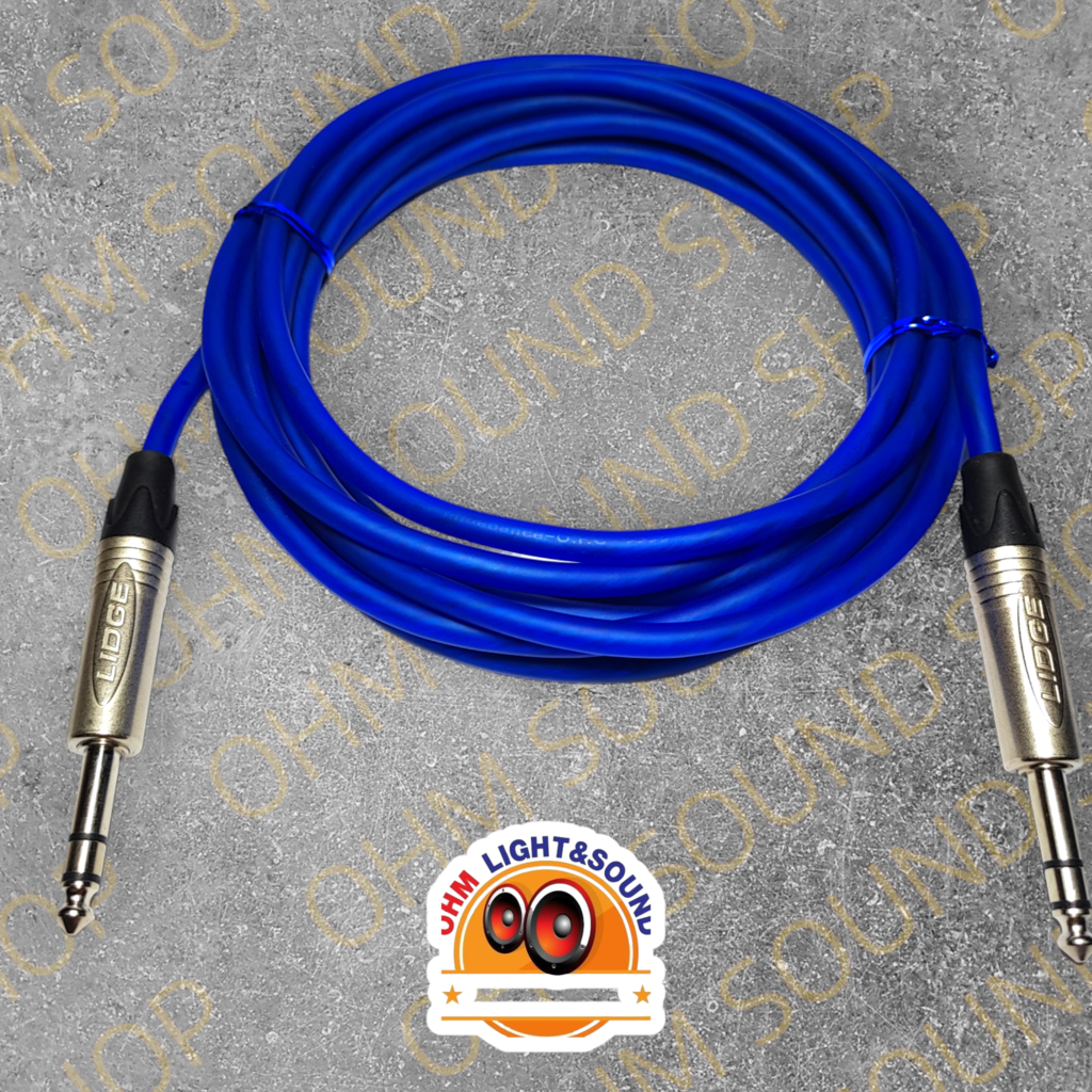 สายสัญญาณ TRS TO TRS 6.35  สาย 6 mm 8 สี อย่างดี หุ่มท่อหดทุกจุด แจ็ค กีต้าร์ สายไมค์ LIDGE cm