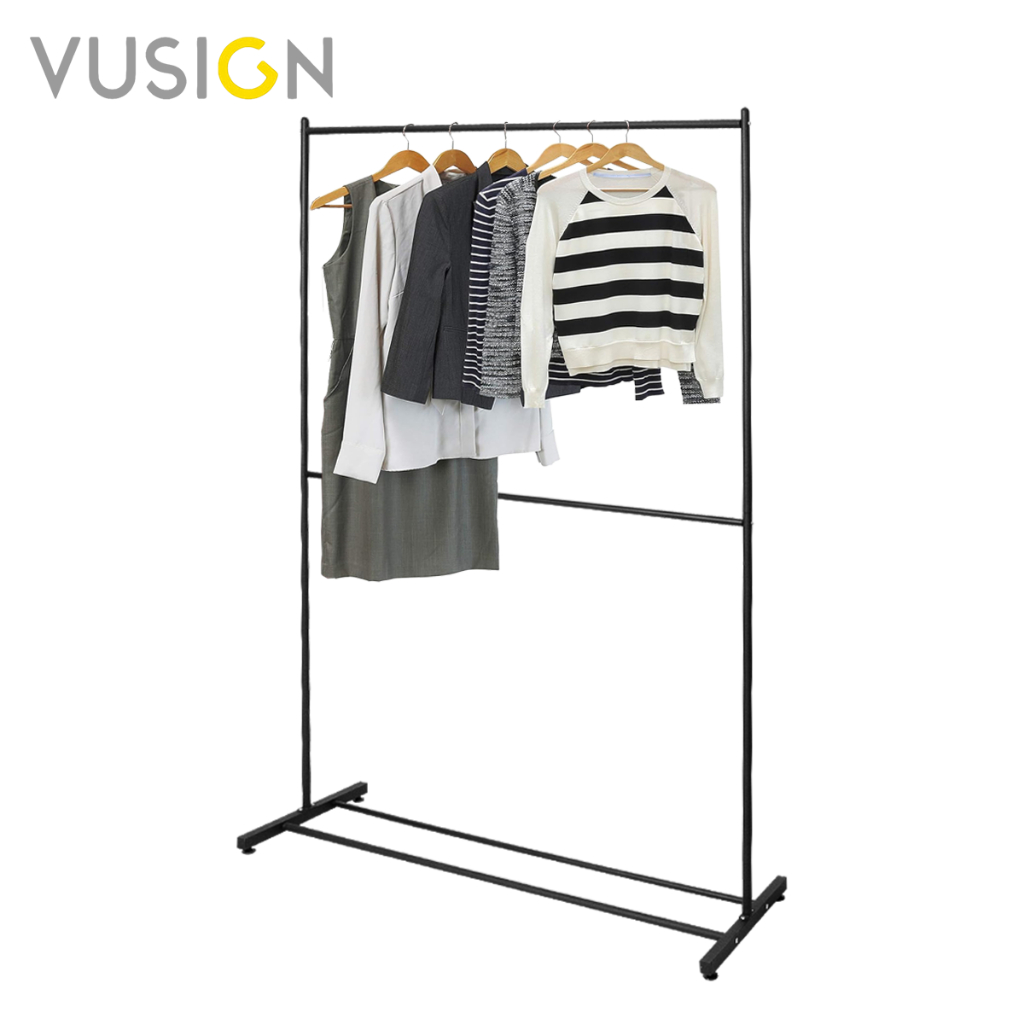 Vusign ราวเหล็กแขวนผ้า 2ชั้น ราวแขวนเสื้อผ้า ราวตากเสื้อ รับน้ำหนักได้ 25Kg แขวนเสื้อผ้าได้เยอะ Clothes Rack