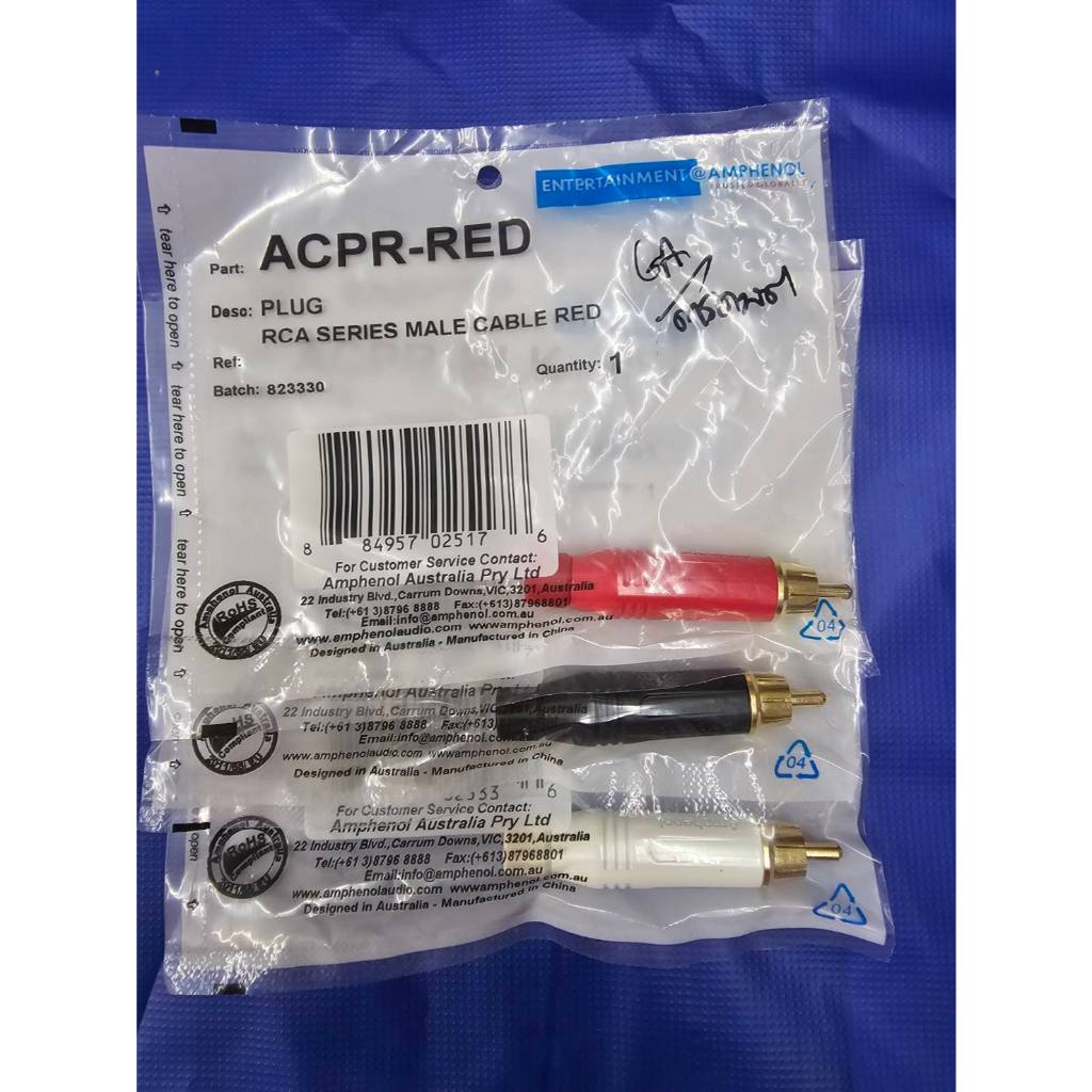 Amphenol แจ็ก RCA-ACPR แบบต่อสาย มีหลายสีให้เลือก