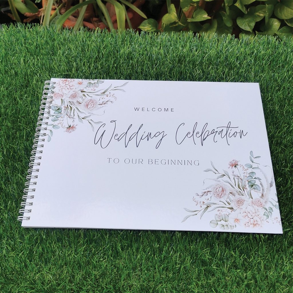 สมุดเซ็นอวยพรสมุดประสาทพรWeddingCelebration ขนาดA4 พร้อมส่ง (สมุดปกแข็ง)
