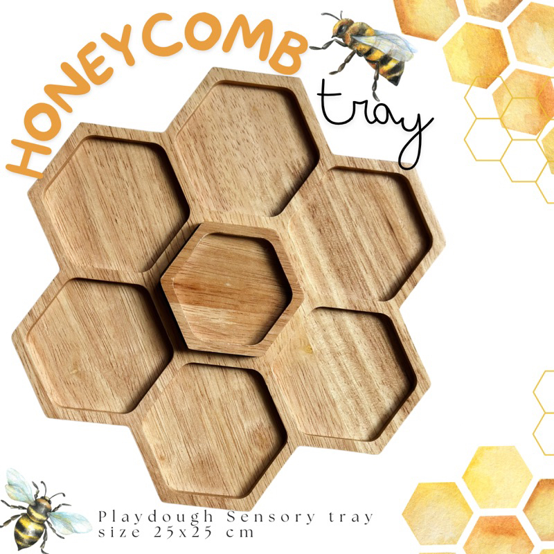 ถาด honeycomb sensory play🐝