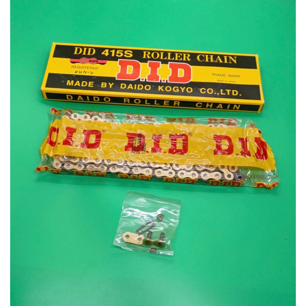 โซ่-DID420, โซ่-DID415,สีทอง+ข้อต่อโซ่ (แท้ใหม่ ) DIDสีทอง132ข้อ  DIDแท้