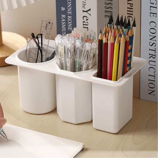 ID888 ที่ใส่ปากกา อเนกประสงค์ ติดผนัง กล่องใส่ของตั้งโต๊ะ 3ช่อง พร้อมส่ง