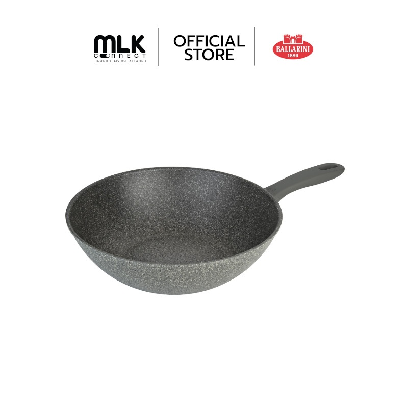 BALLARINI กระทะทรงลึกวอค Non- stick อะลูมิเนี่ยม รุ่นMurano 30 ซม. สีเทา N75002937