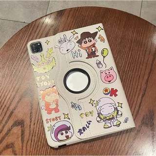⭐24 ชั่วโมงส่ง⭐ Crayon Shin-chan เคส for iPad pro 2024 11 Gen11 10 10.9 2022 Gen9 10.2 เคสไอแพด Air5 6 7 Caseการหมุน 360