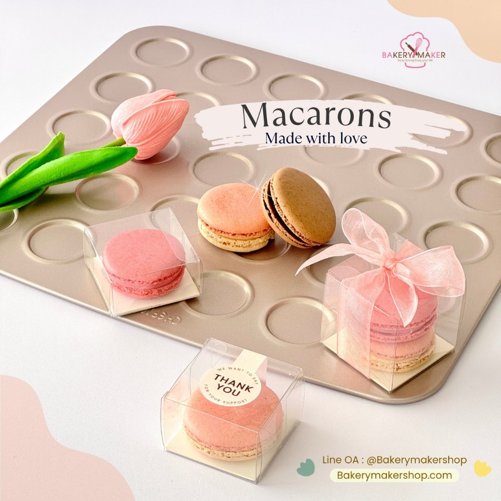 กล่องพลาสติกใส 10 ใบ กล่องมาการอง2ชิ้น Macaron boxes กล่องใส Valentine's day กล่องของชำร่วย กล่องของขวัญ