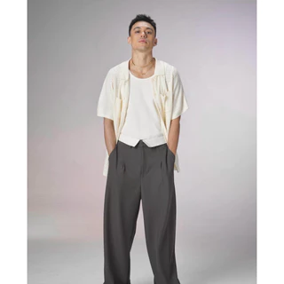 STUDIO UNKNOWN - Rome Fold Trousers กางเกงขาบานดีเทลพับขอบเอว