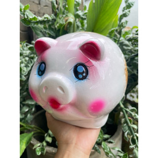 กระปุกออมสินหมูเรียบไซต์L(แตกเสียหายเปลี่ยนชิ้นใหม่ฟรี)