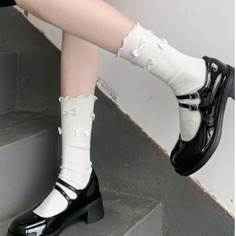 ถุงเท้าลูกไม้ สีทึบ  สไตล์ญี่ปุ่น โลลิต้า แฟชั่นฤดูร้อน สําหรับผู้หญิง