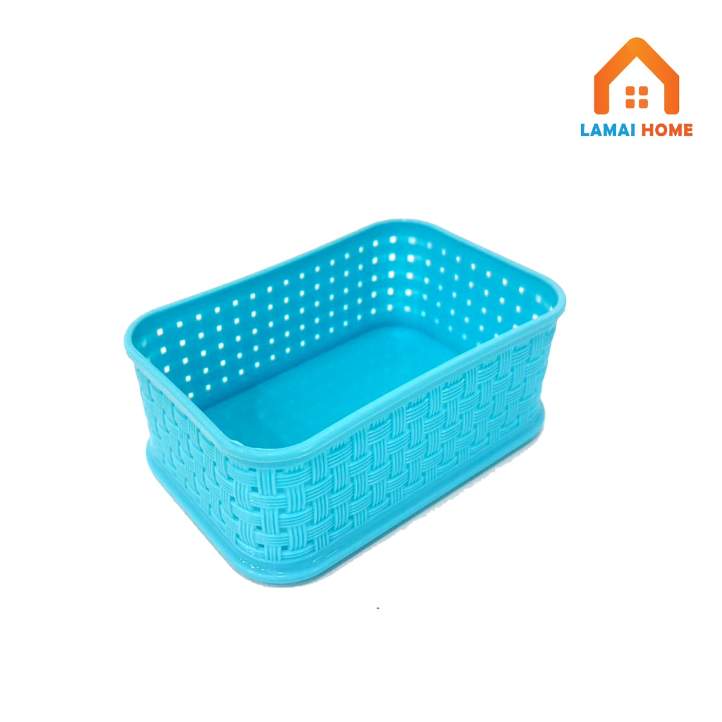 (แพ็ค 3 6 และ 12 ชิ้น) ตะกร้าสีเหลี่ยมเล็ก ตะกร้าใบเล็ก ตะกร้าอเนกประสงค์ ใช่ใส่ปากกา เครื่องเขียน หรือของใช้ต่างๆ - รูปที่ 5