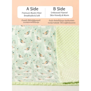 🛌🧶ผ้าห่มเด็ก Insular เนื้อผ้านุ่มอ่อนโยนต่อผิวเด็ก ไม่ระคายเคือง มัสลิน + ดอทขนมิงค์ และ คอตตอนแท้
