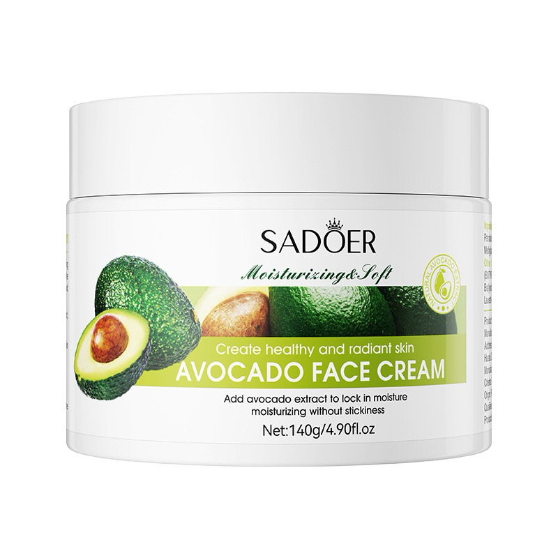 ครีมทาผิวหน้าอโวคาโด้ Sadoer Avocado Face Cream 140g. บำรุงผิวหน้าขาวเนียนใส ชุ่มชื้น ลดเลือนริ้วรอย N079