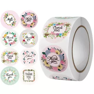 พร้อมส่ง(500 ดวง )สติ๊กเกอร์ขอบคุณ ติดกล่อง แก้ว ขนม กันน้ำThankyou Sticker