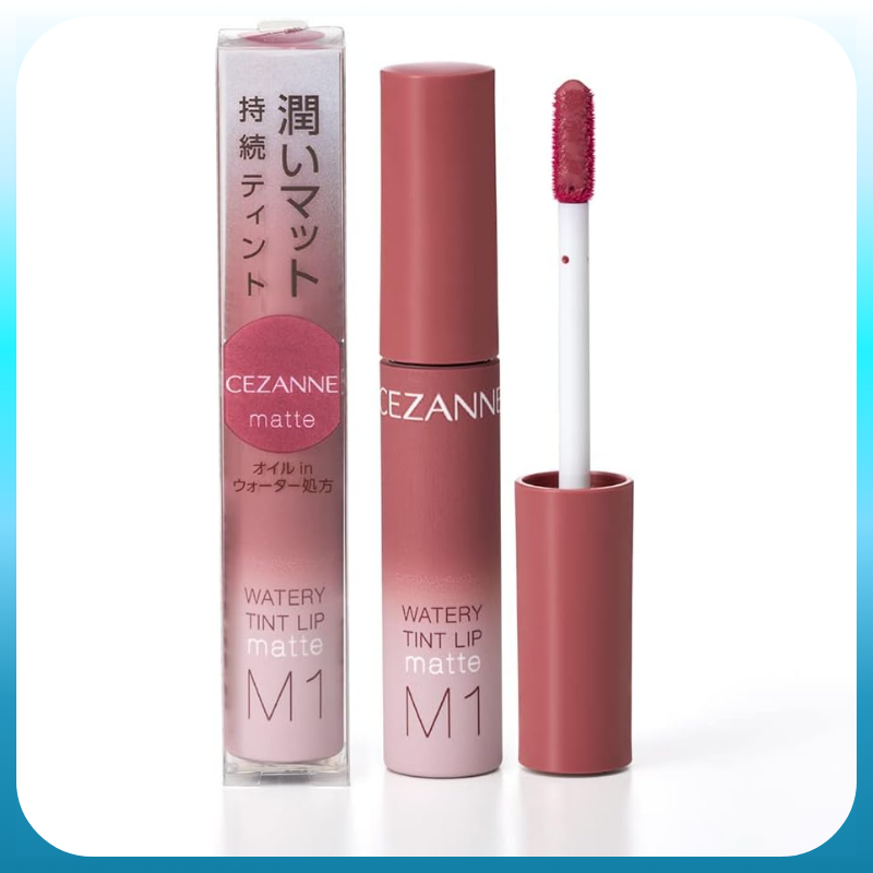 Cezanne Watery Tint Lip Matte M1 Dusty Rose 4.0g Tint Formula Matte Lip