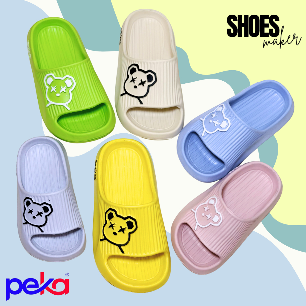 รองเท้าเด็กโต Peka PK518-2 สี เหลือง/เขียว/ชมพู/ฟ้า/ครีม/ฟ้าคราม (30-35)