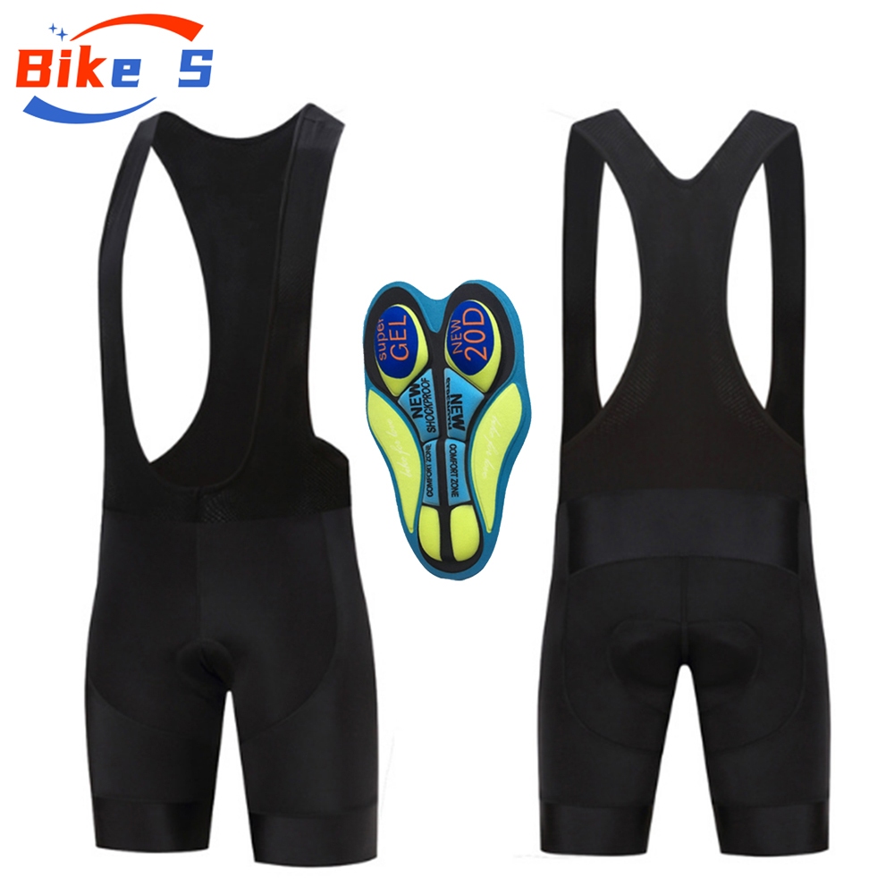 กางเกงปั่นจักรยานขาสั้นผู้ชาย,ผ้าบุนวมกางเกงปั่นจักรยานสีดำสำหรับฤดูร้อนกางเกงเอี๊ยมปั่นจักรยาน เป้าGEL20D