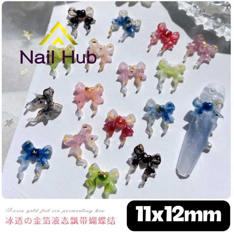 AC.243 ส่งด่วน🛵‼️ ร้านไทย 🇹🇭🇹🇭🇹🇭 แพ็ค 5 ชิ้น อะไหล่โบว์ คละสี ชายห้อยระย้า สำหรับติดเล็บ ขนาด 11x12mm - รูปที่ 3