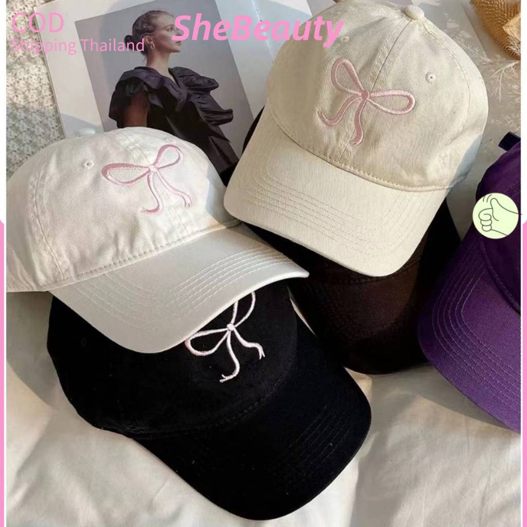 COD หมวกเบสบอลลายผีเสื้อ สไตล์เกาหลี กันแดด ปรับได้ ไอเทมที่ต้องมีสำหรับออกไปเที่ยวในฤดูร้อน ถ่ายรูป