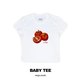 resign studio เสื้อยืด baby tee ลาย tomato v2