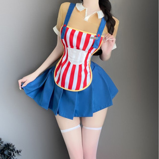 TOP SEXY ชุดพนักงานสะดวกซื้อ ชุดยูนิฟอร์ม ชุดคอสเพลย์ 🦅 เสื้…