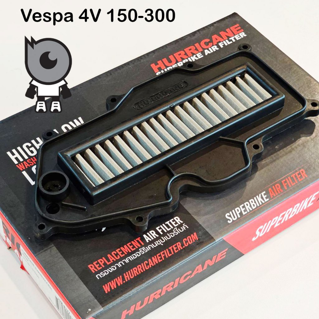 กรองอากาศ Hurricane สำหรับ New Vespa GTS4V 150-300ทุกรุ่น