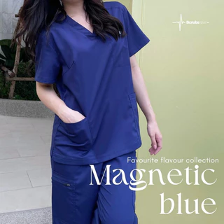 ชุดสครับขาตรง (ปักชื่อ) Scrubs STAT รุ่น Favourite Flavour Collection สี Magnetic Blue