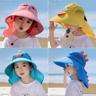 หมวกกันแดดเด็ก3-10 ปี ลายการ์ตูน น่ารัก ปีกใหญ่ ใส่ได้ทั้งเด็กชายและหญิง