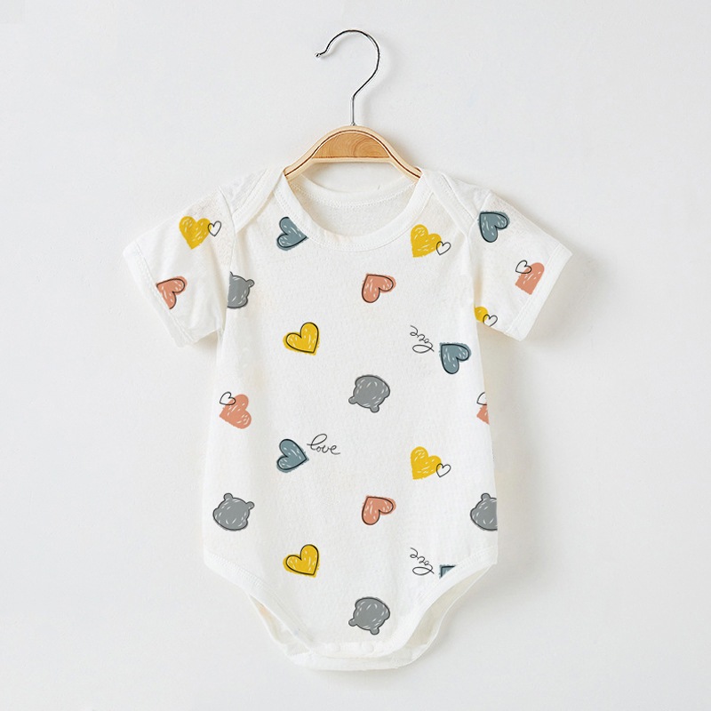 ชุดเด็ก  บอดี้สูทขาเว้า ผ้าโปร่ง ฝ้าย100% ไม่ร้อน นิ่ม ใส่สบาย เสื้อผ้าเด็กอ่อน ชุดหมีเด็ก