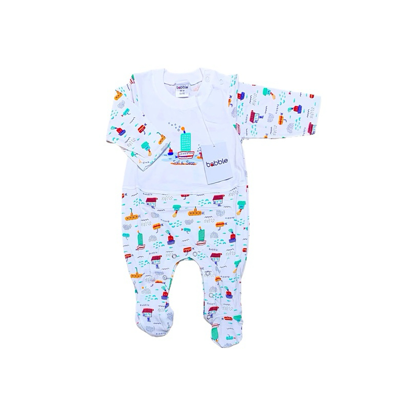 ชุดนอนรอมเปอร์คลุมเท้าแรกเกิด Absorba Babble New Collection