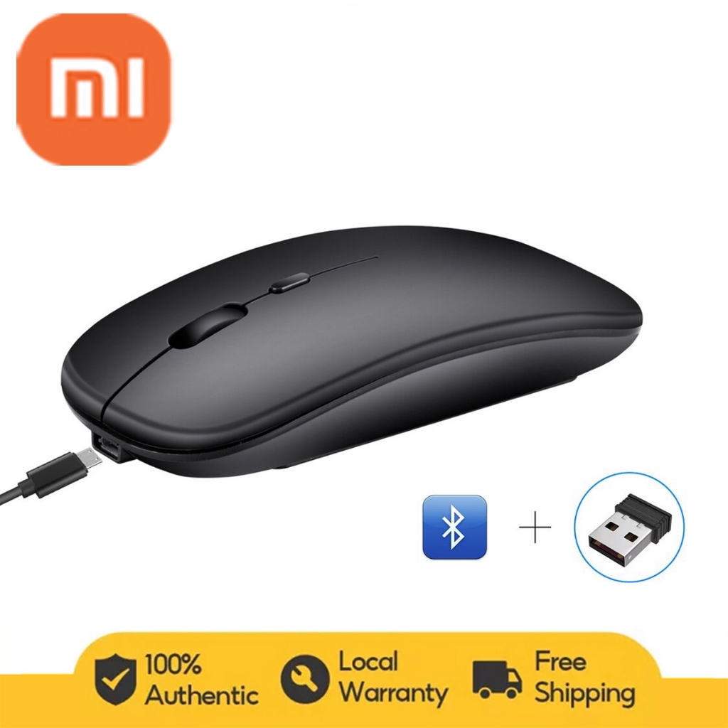เมาส์ไร้เสียงไร้สาย เสียบ USB ชาร์จแบตได้ เม้าส์ชาร์จไฟได้ ไม่ต้องใส่ถ่าน Bluetooth Mouse