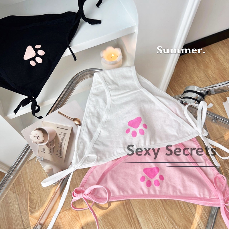 Sexy secrets กางเกงชั้นใน ชุดยั่วเย็ด เอวต่ำ น่ารักสไตล์ญี่ปุ่นสองมิติ มีสายรัดทั้งสองด้าน ผ้าฝ้ายแท้H9335