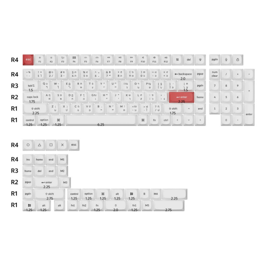 คีย์แคป Keychron Thai Double Shot PBT OSA Full Set Keycap Set by UTECH