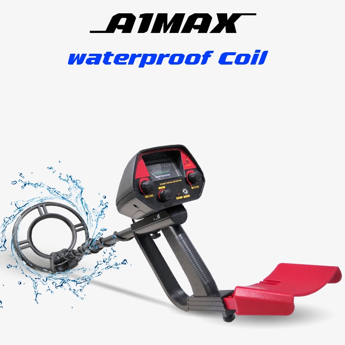 เครื่องตรวจจับโลหะใต้ดิน  A1Max จานกันน้ำ ใช้ง่าย มีโหมดตัดโลหะออก Metal detector ส่งด่วน