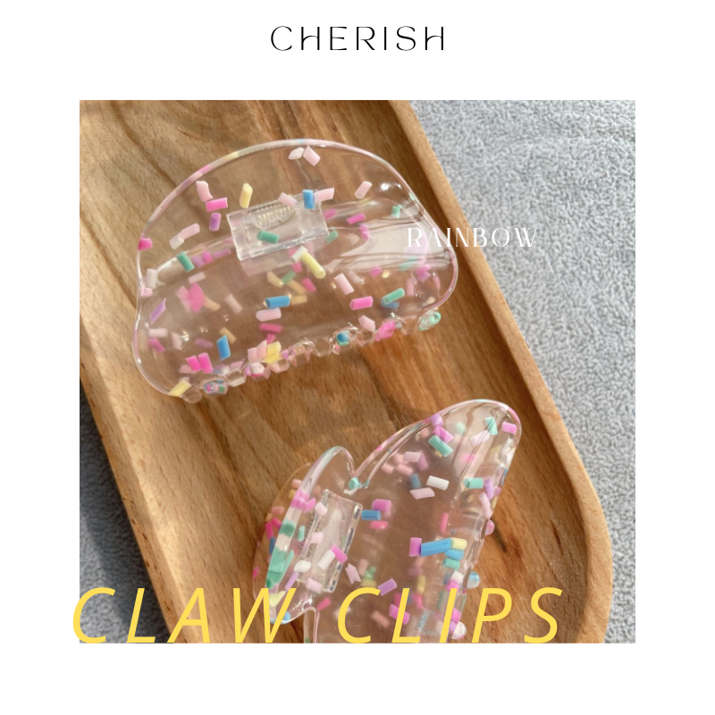 [5007] (พร้อมส่ง) Claw Clip #Rainbow กิ๊บเก็บผม น่ารักหนุบหนึบ