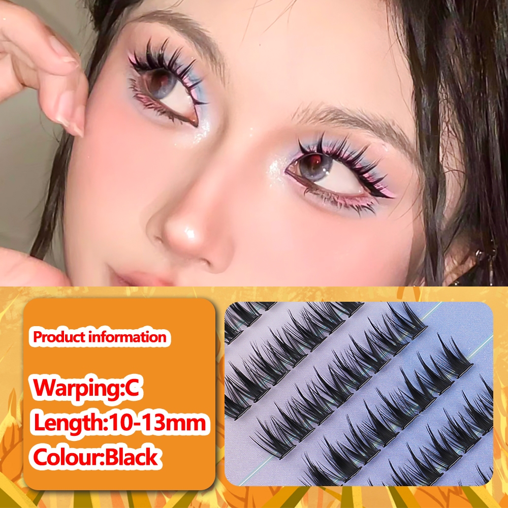 Chiclashes กาวติดด้วยตนเองขนตาปลอมหูข้าวสาลีขนตาการ์ตูนไตรภาคจำลองสามเณรกาวหนาการ์ตูนตุ๊กตาบาร์บี้ข
