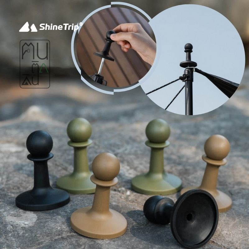 จุกกันฟ้าผ่า Shine Trip ยางปิดหัวเสาทราป จุกปิดหัวเสา จุกครอบปลายเสา สำหรับแคมป์ปิ้งกลางแจ้ง